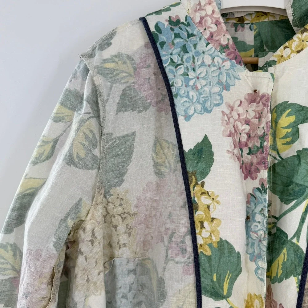 Anthropologie By Anthropologie A+ Mellie Hydrangea Swing Raincoat Blue Floral - Picture 6 of 15